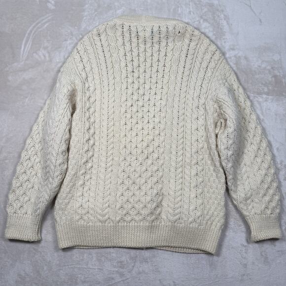 VTG 50s 60s Knit Cardigan Fisherman Cable Knit A.S. Cooper Bermuda Ireland Wool - Picture 4 of 6